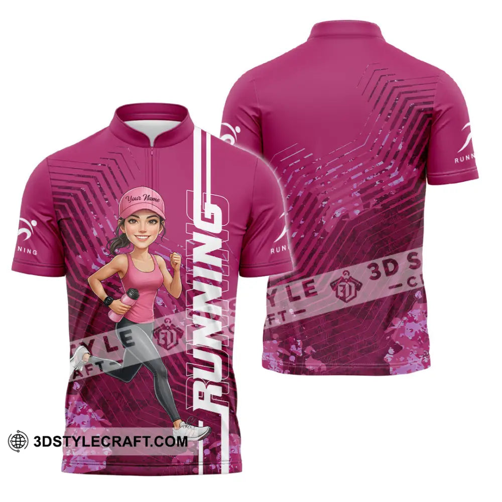 Unisex Shirt - Custom Running Women 3D Shirt Zipper Polo Shirt / S T-shirt
