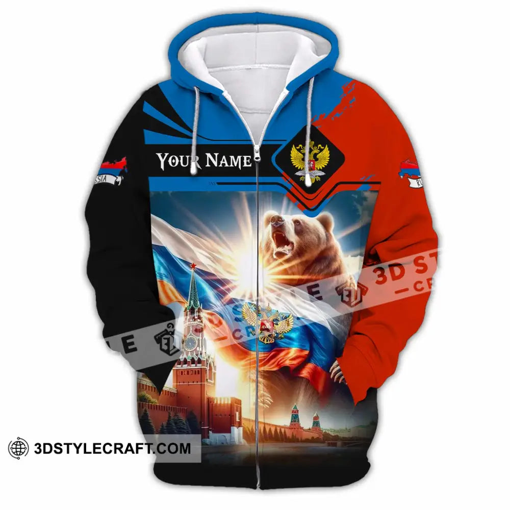 Unisex Shirt - Custom Russia 3D Shirt Zipper Hoodie / S T-shirt