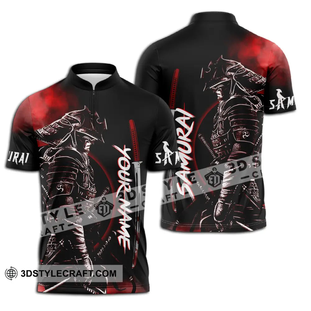 Unisex Shirt - Custom Samurai Name Zipper Polo / S T-Shirt