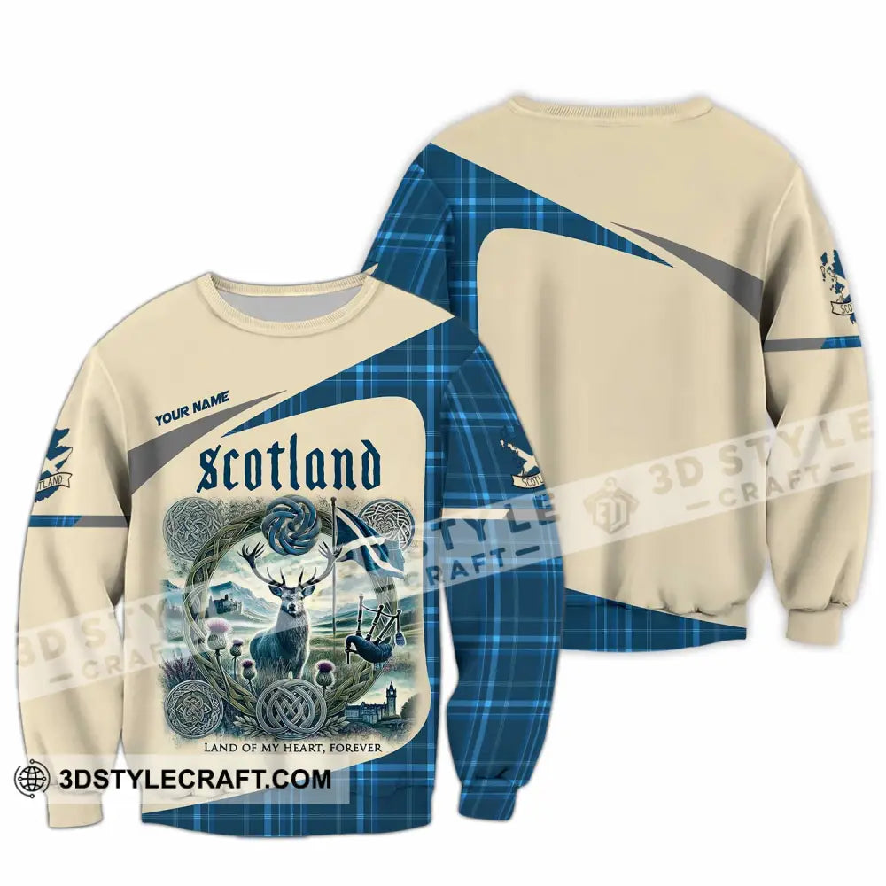 Unisex Shirt - Custom Scotland Land Of My Heart Forever 3D Shirt Long Sleeve / S T-shirt