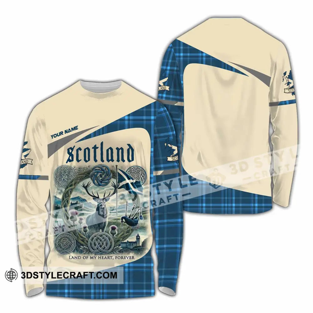 Unisex Shirt - Custom Scotland Land Of My Heart Forever 3D Shirt Long Sleeve Shirt / S T-shirt