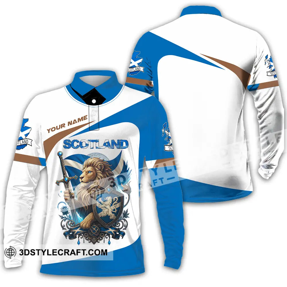 Unisex Shirt - Custom Scotland Shirt Long Sleeve Polo / S T-shirt