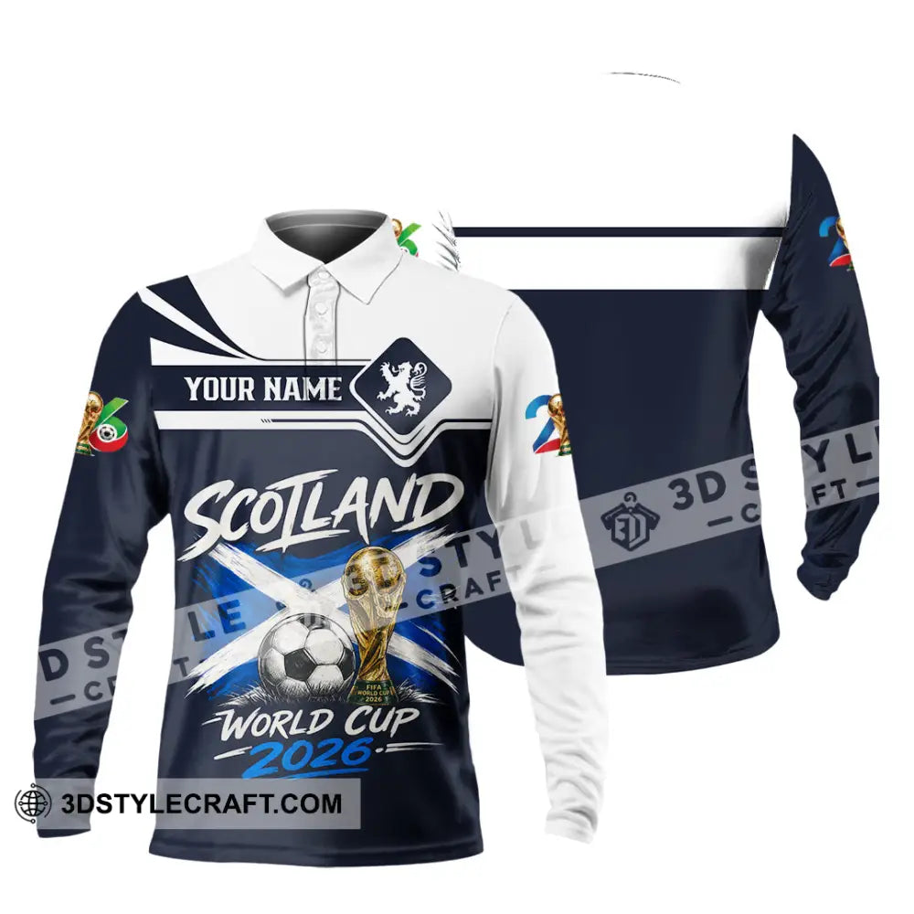 Unisex Shirt - Custom Scotland World Cup 2026 Shirt - Long Sleeve Polo / S - T-shirt