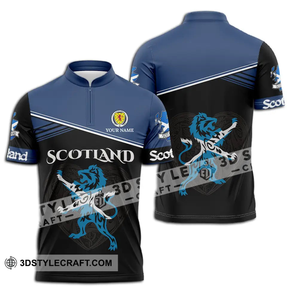 Unisex Shirt - Custom Scotland Shirt Zipper Polo Shirt / S T-shirt