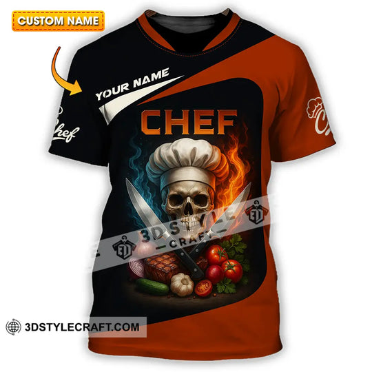 Unisex Shirt - Custom Skull Master Chef, Chef Shirt style option 1
