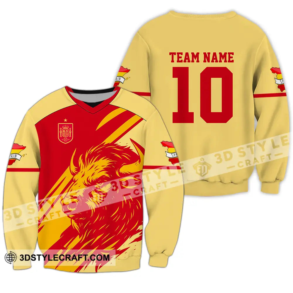 Unisex Shirt - Custom Spain 3D Shirt Long Sleeve / S T-shirt