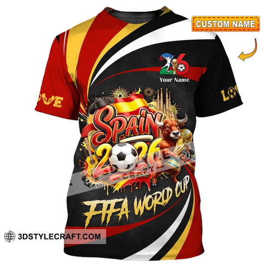 Unisex Shirt - Custom Spain Fifa World Cup 2026 3D Shirt style option 1