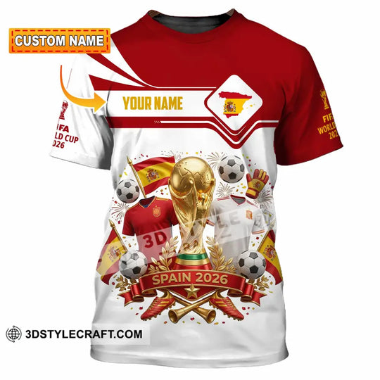 Unisex Shirt - Custom Spain World Cup 2026 3D Shirt style option 1