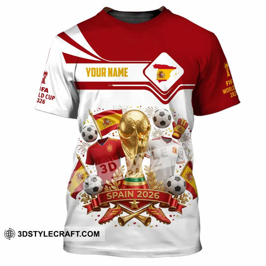 Unisex Shirt - Custom Spain World Cup 2026 3D Shirt style option 4