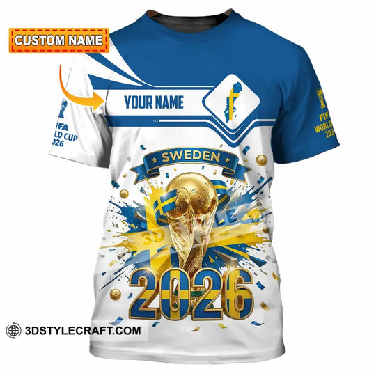 Unisex Shirt - Custom Sweden World Cup 2026 3D Shirt style option 1