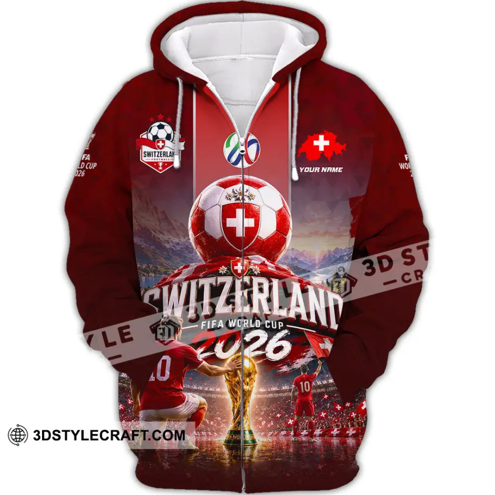 Unisex Shirt - Custom Switzerland World Cup 2026 Shirt - Zipper Hoodie / S - T-shirt