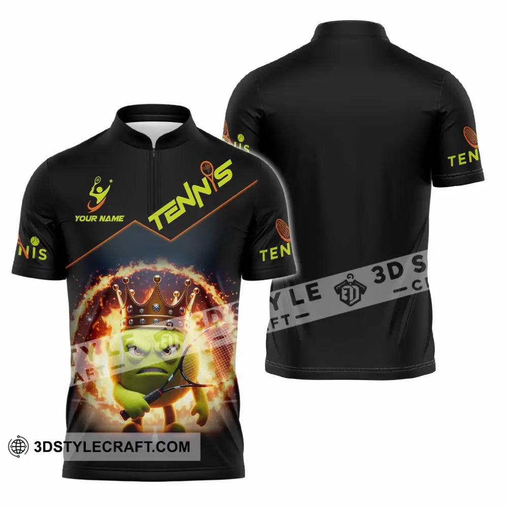 Unisex Shirt - Custom Tennis Sports Shirt Zipper Polo Shirt / S T-shirt