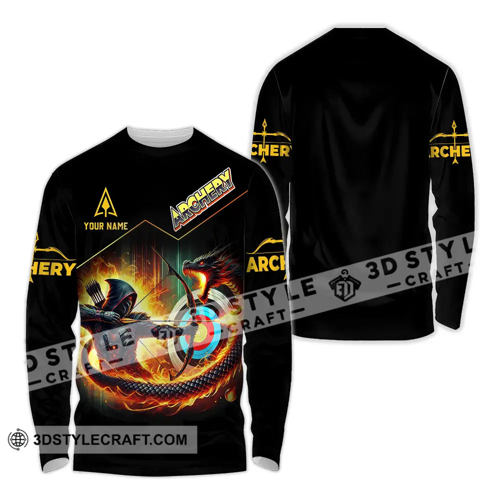 Unisex Shirt - Custom Text Archery Long Sleeve / S T-Shirt