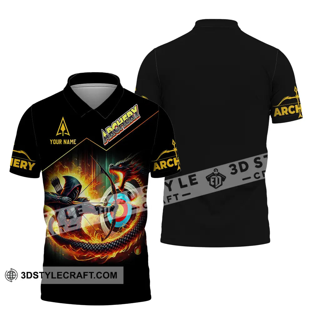 Unisex Shirt - Custom Text Archery Polo / S T-Shirt