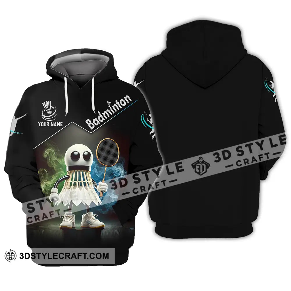 Unisex Shirt - Custom Text Badminton Hoodie / S T-Shirt