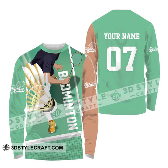 Unisex Shirt - Custom Text Shirt, Badminton Shirt style option 4