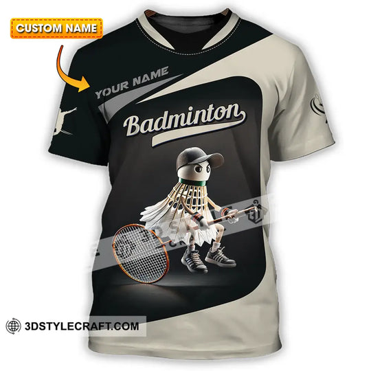 Unisex Shirt - Custom Text Shirt Badminton style option 1