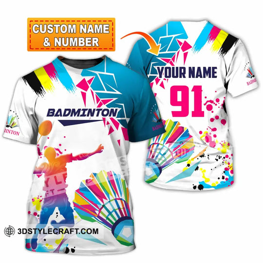 Unisex Shirt - Custom Text Shirt, Badminton style option 1