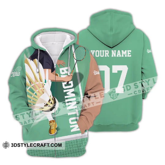 Unisex Shirt - Custom Text Shirt, Badminton Shirt style option 2