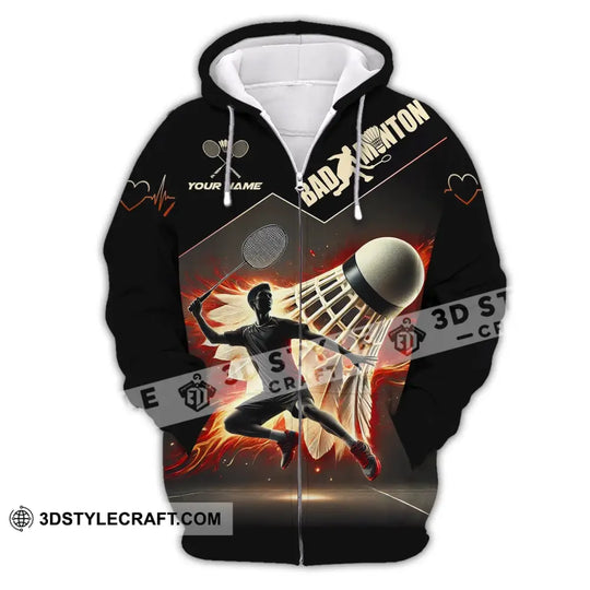 Unisex Shirt - Custom Text Shirt Badminton style option 3