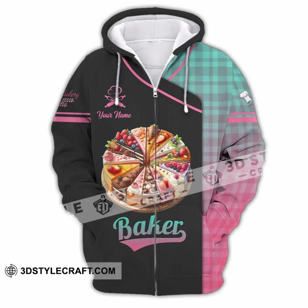 Unisex Shirt - Custom Text Baker Zipper Hoodie / S T-Shirt