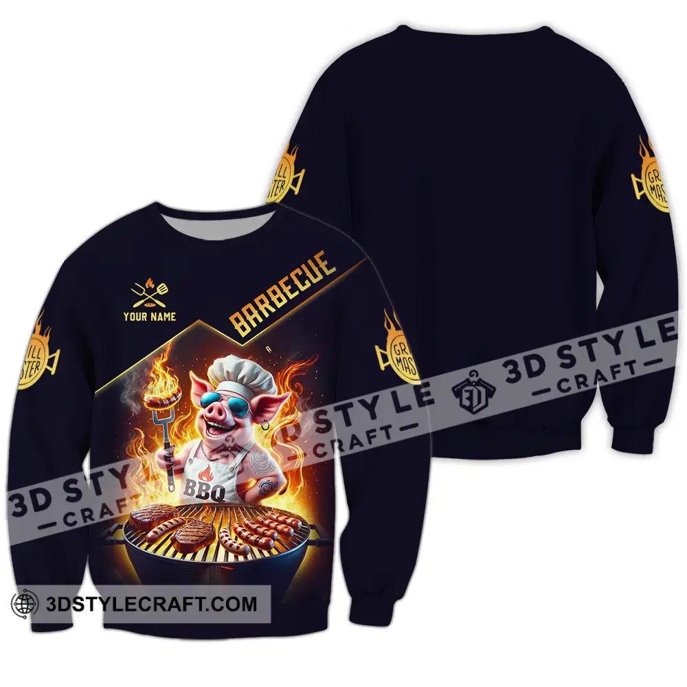Unisex Shirt - Custom Text Barbecue Long Sleeve / S T-Shirt