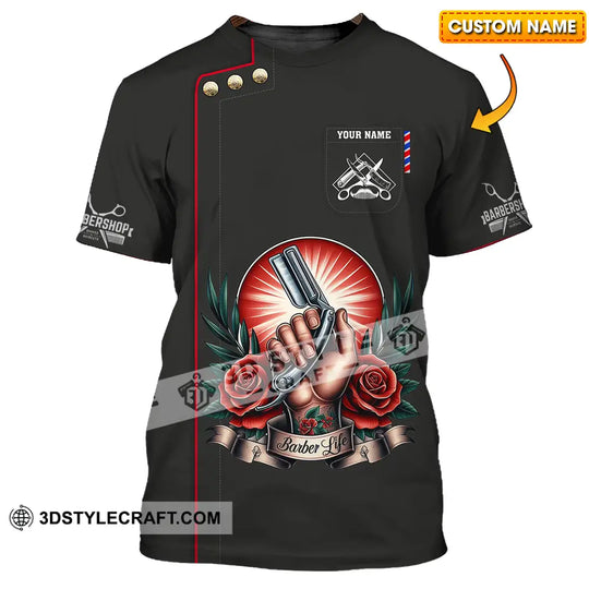 Unisex Shirt - Custom Text Shirt Barber Life style option 1