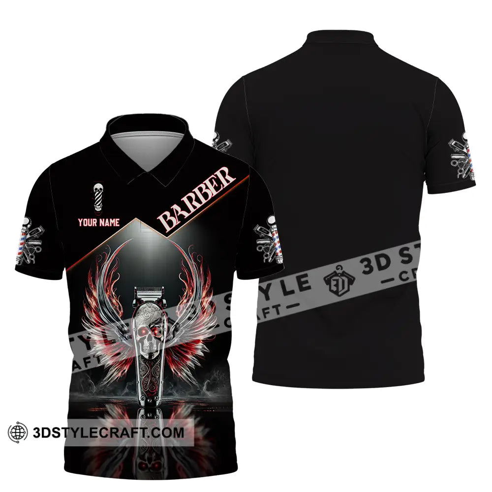 Unisex Shirt - Custom Text Barber Polo / S T-Shirt