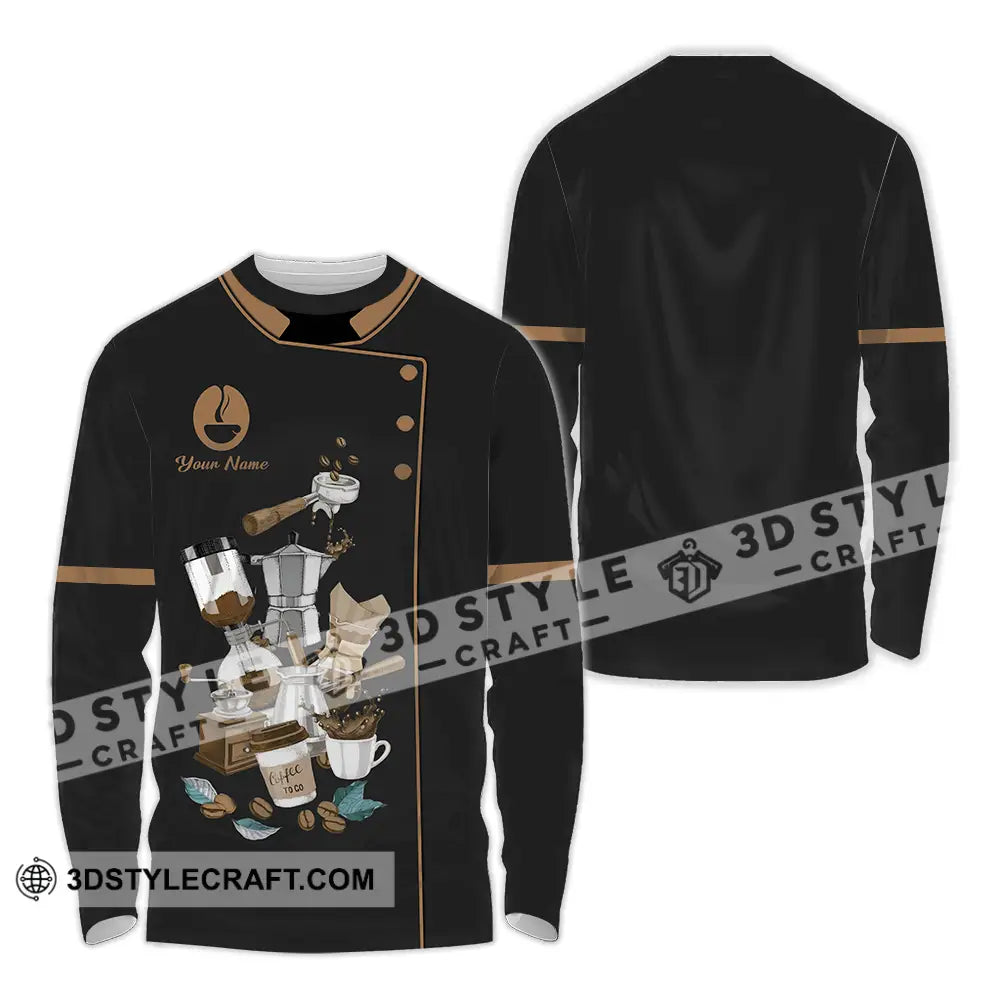 Unisex Shirt - Custom Text Shirt Barista Shirt Long Sleeve Shirt / S T-shirt