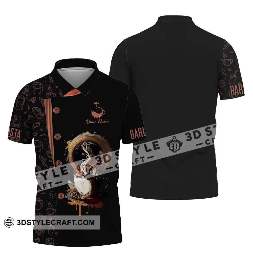 Unisex Shirt - Custom Text Shirt Barista Shirt Polo Shirt / S T-shirt