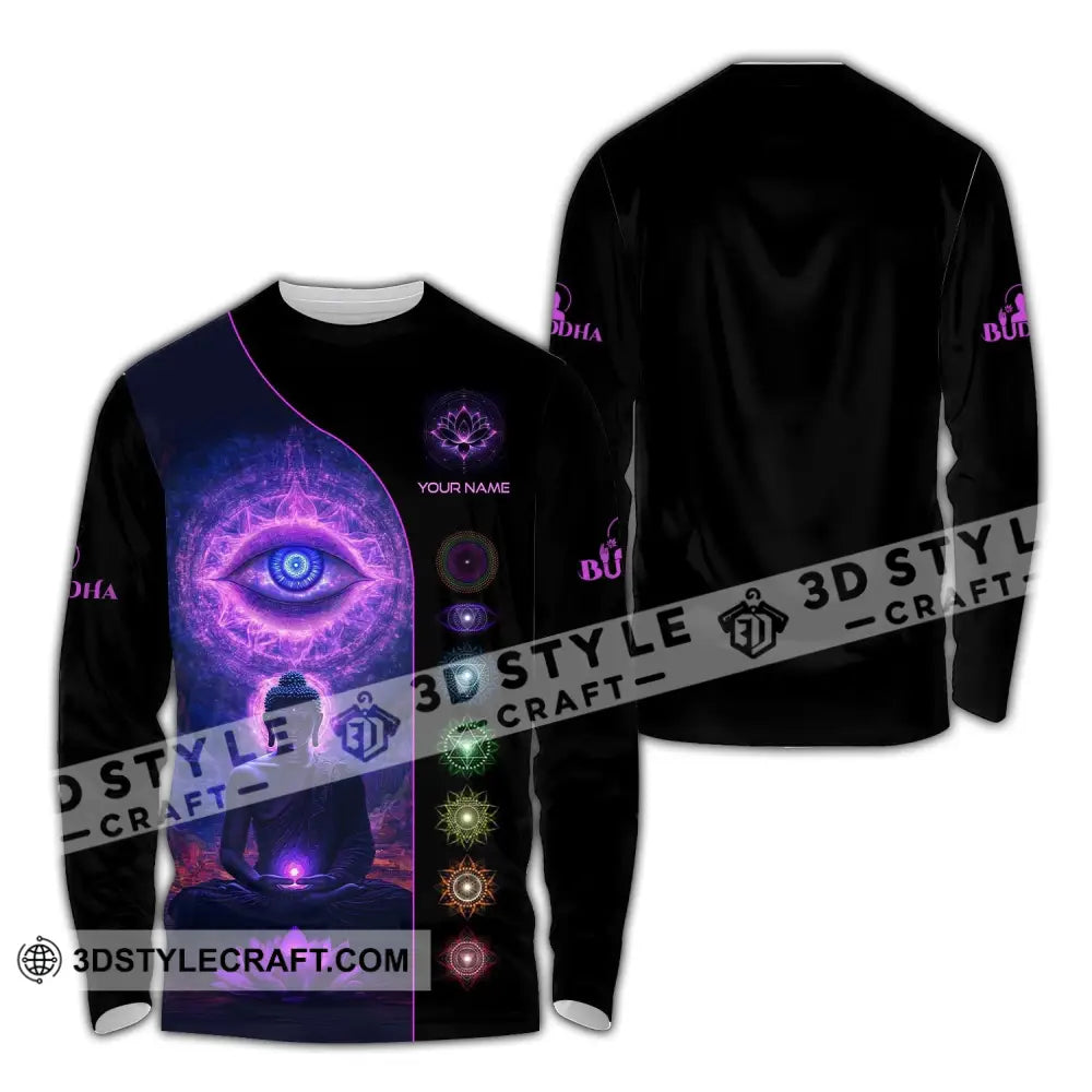 Unisex Shirt - Custom Text Shirt Buddha Long Sleeve Shirt / S T-shirt