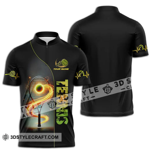 Unisex Shirt - Custom Text Shirt Burning Tennis style option 2