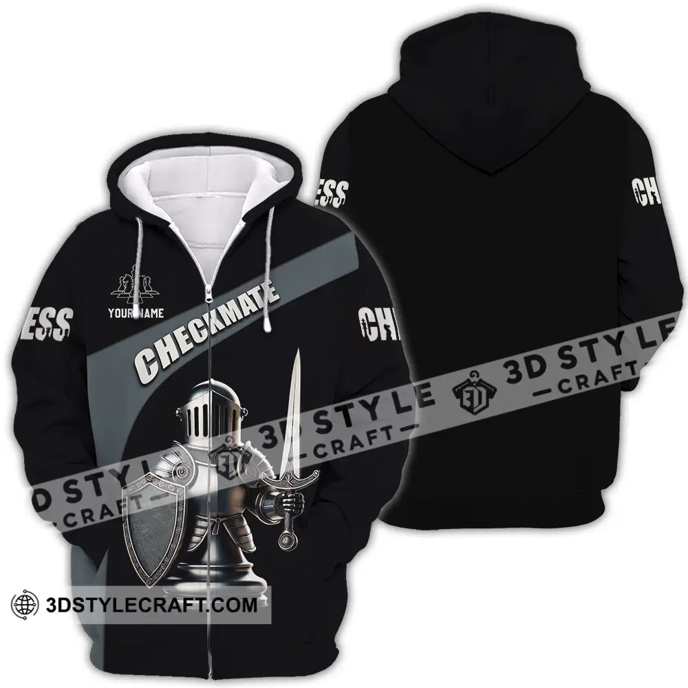 Unisex Shirt - Custom Text Checkmate Zipper Hoodie / S T-Shirt