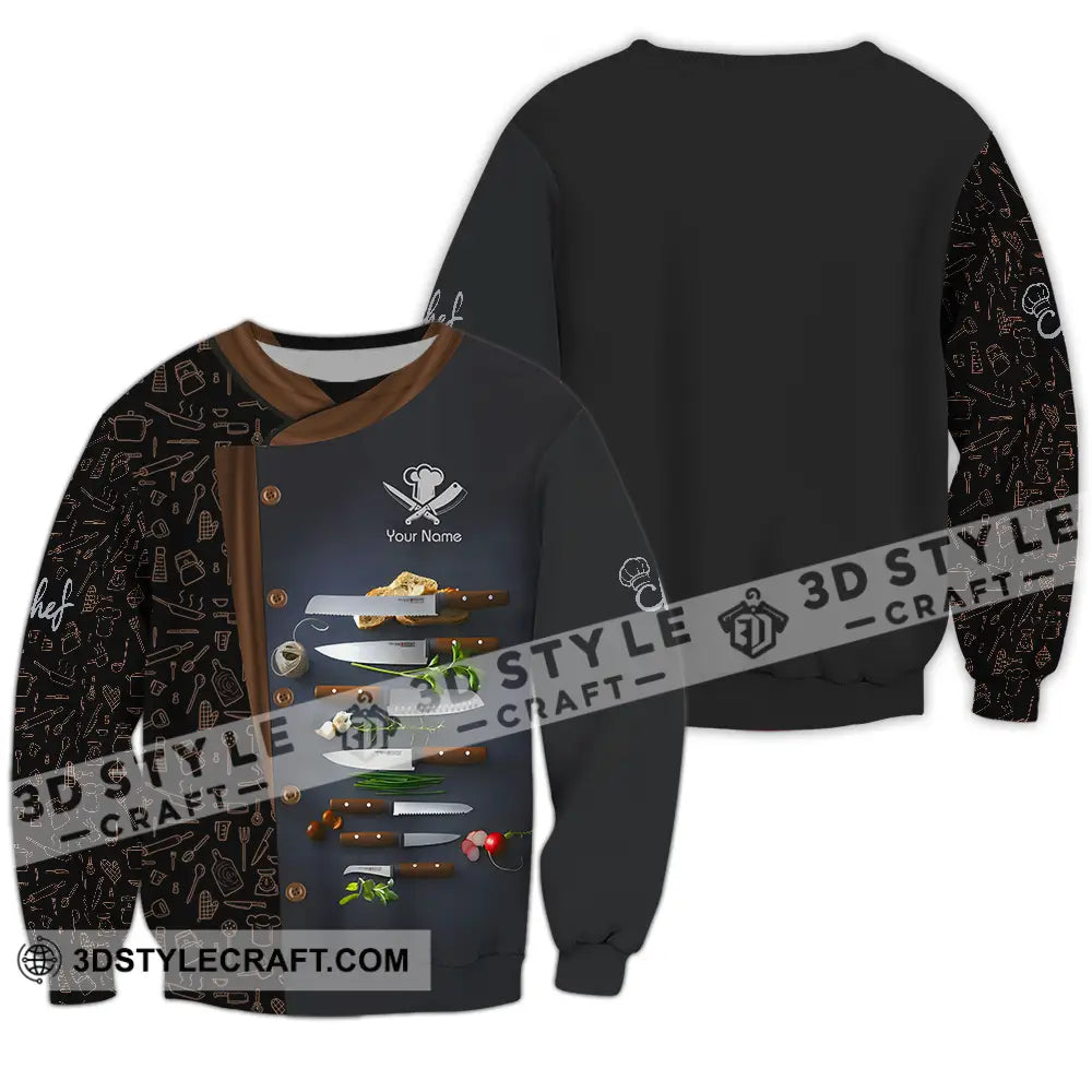 Unisex Shirt - Custom Text Chef Long Sleeve / S T-Shirt