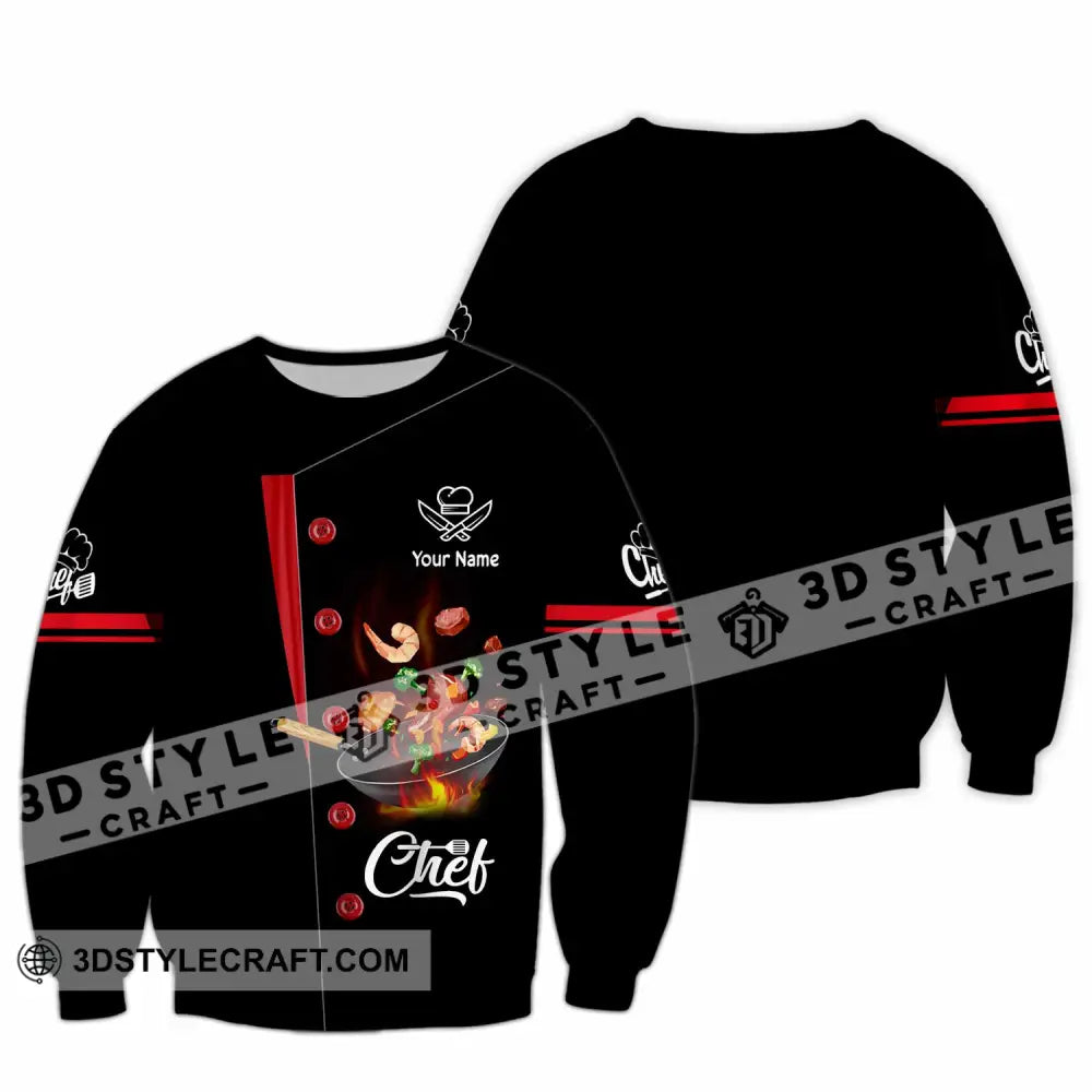 Unisex Shirt - Custom Text Shirt Chef Shirt Long Sleeve / S T-shirt