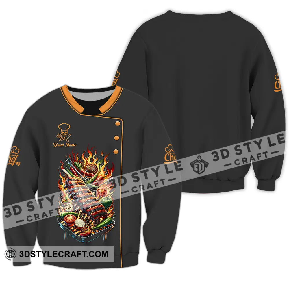 Unisex Shirt - Custom Text Chef Long Sleeve / S T-Shirt