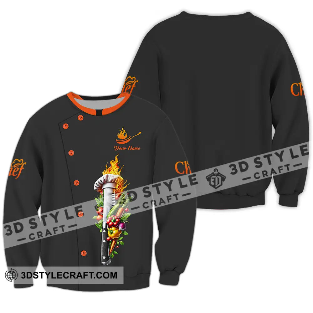 Unisex Shirt - Custom Text Chef Long Sleeve / S T-Shirt