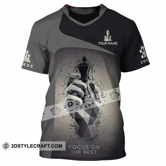 Unisex Shirt - Custom Text Chess Player Shirt Focus On The Best style option 2