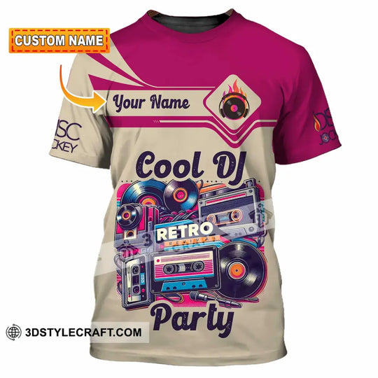 Unisex Shirt - Custom Text Shirt, Cool DJ Retro Party Shirt style option 1