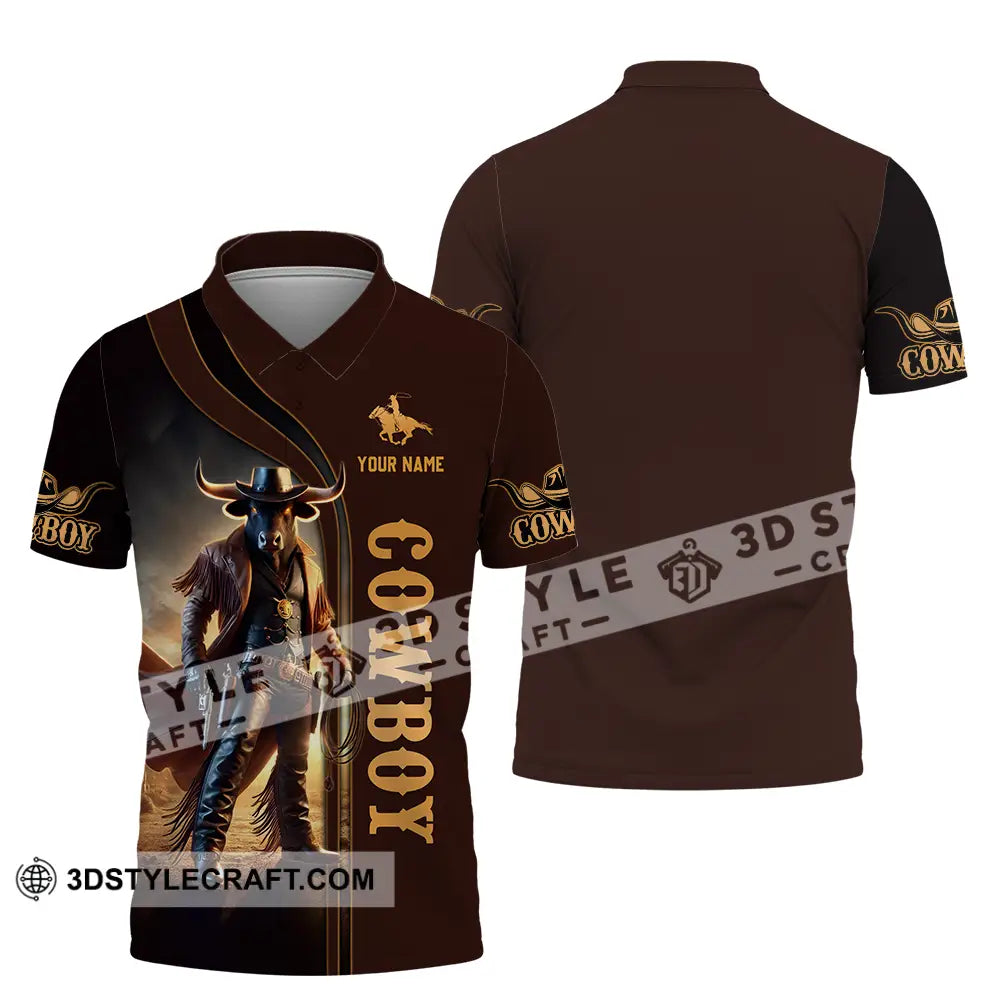 Unisex Shirt - Custom Text Cowboy Polo / S T-Shirt