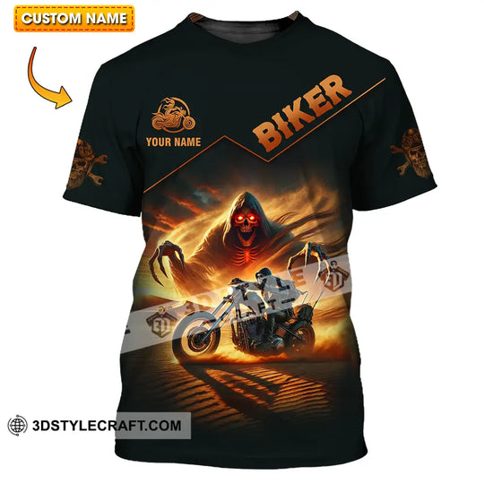 Unisex Shirt - Custom Text Shirt Death Biker style option 1