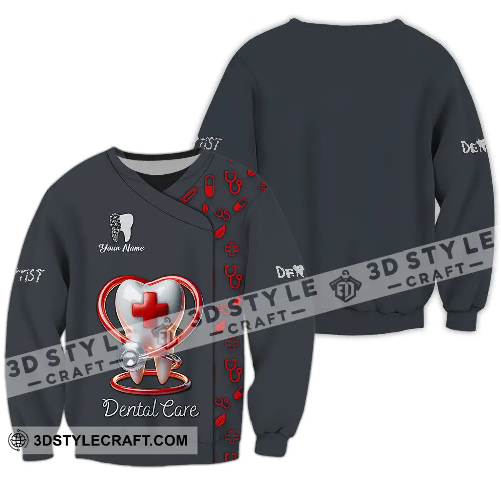 Unisex Shirt - Custom Text Shirt Dental Care Long Sleeve / S T-shirt