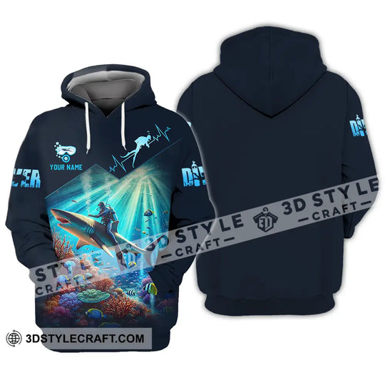 Unisex Shirt - Custom Text Shirt Diver Lover style option 3