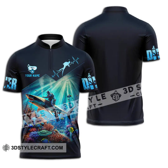 Unisex Shirt - Custom Text Shirt Diver Lover style option 2