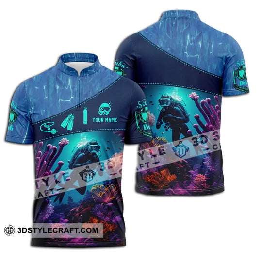 Unisex Shirt - Custom Text Shirt, Diving style option 2