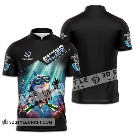 Unisex Shirt - Custom Text Shirt Diving style option 2