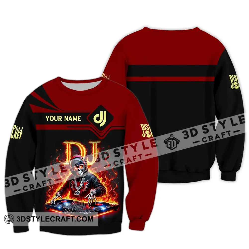 Unisex Shirt - Custom Text Dj Long Sleeve / S T-Shirt