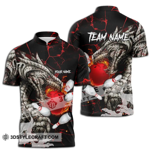 Unisex Shirt - Custom Text Shirt, Dragon Bowling Shirt style option 3