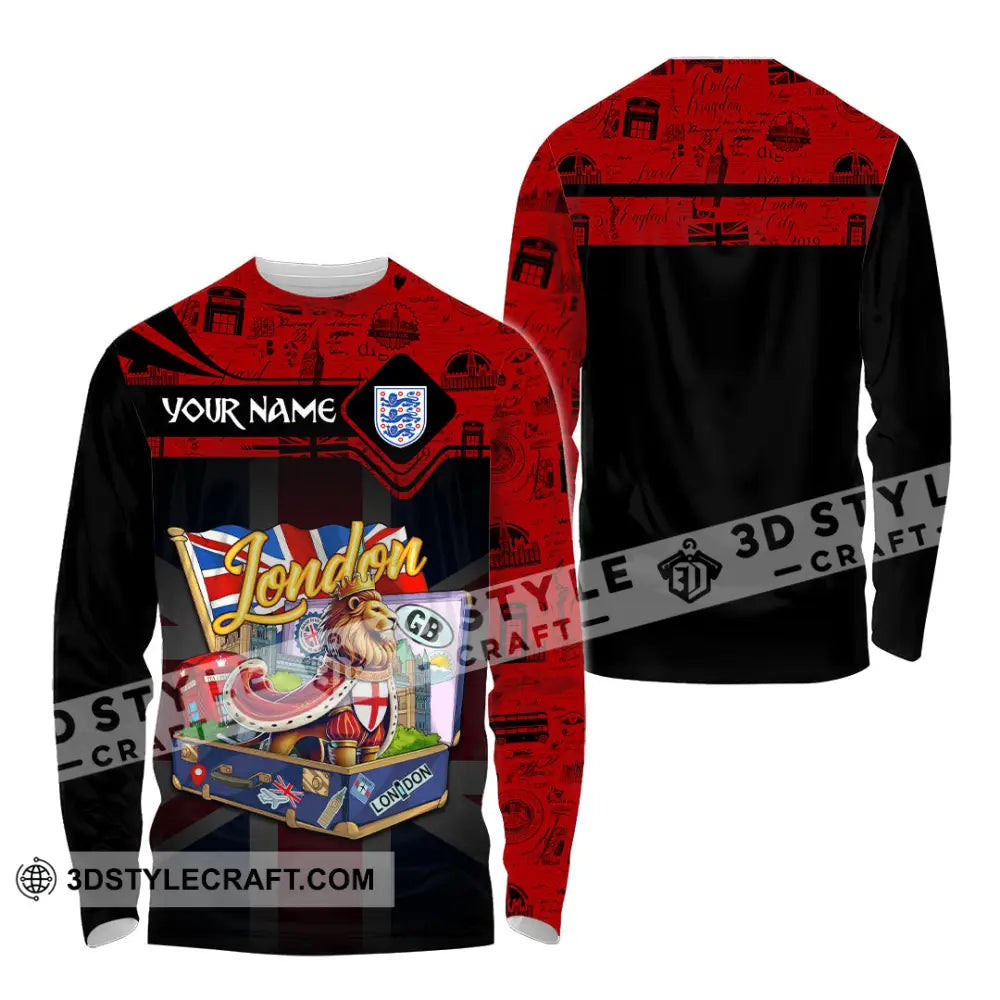 Unisex Shirt - Custom Text Shirt England Shirt Long Sleeve Shirt / S T-shirt