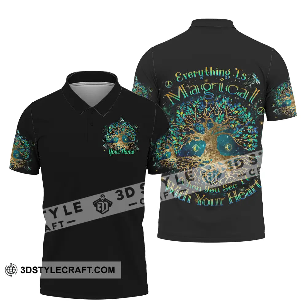 Unisex Shirt - Custom Text Shirt Everything Is Magical Shirt Polo Shirt / S T-shirt